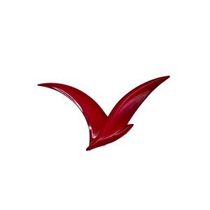 Red Lucite Seagull Brooch Made in Denmark Signed B+D Buch & Deichmann MCM Brooch